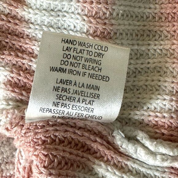 Belle By Belldini Tie Dye Crewneck Sweater Ribbed Knit Top Blue Pink M - Picture 7 of 7